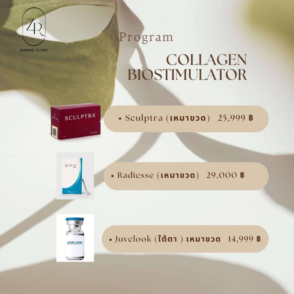 เมนู collagen biostimulator ซีรีน คลินิก คลินิกเสริมความงาม ใกล้BTS บางหว้า MRTบางไผ่